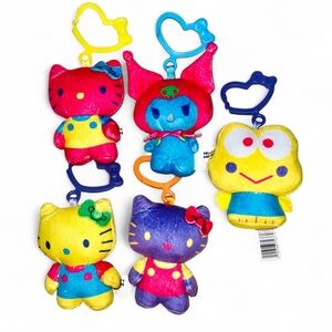 Sanrio Hello Kitty and Friends Blacklight Blind Bag Plush Keychain- Set of 5